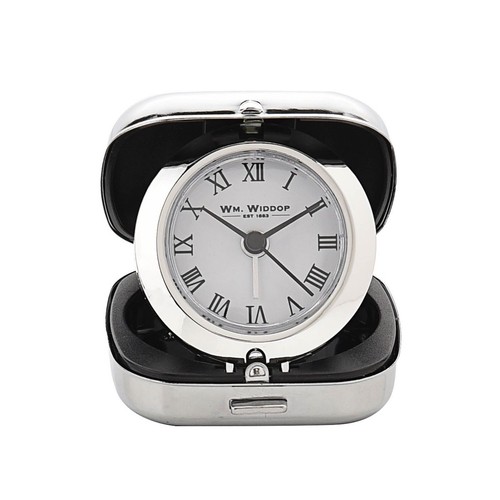 Silver fold alarm clock - fold, up