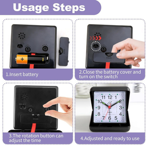 Folding travel alarm clock - folding,