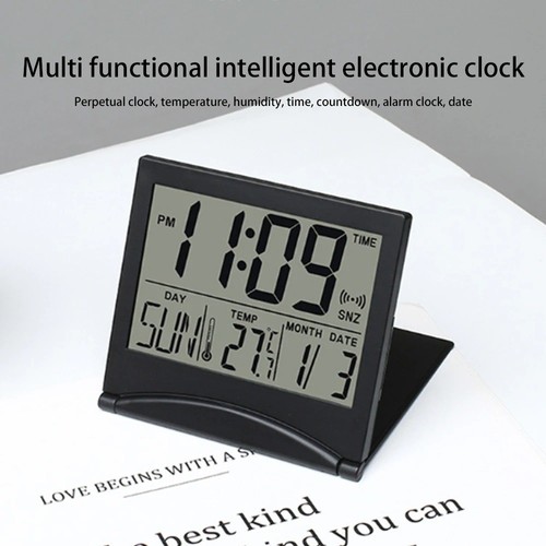 Foldable lcd travel alarm - travel,