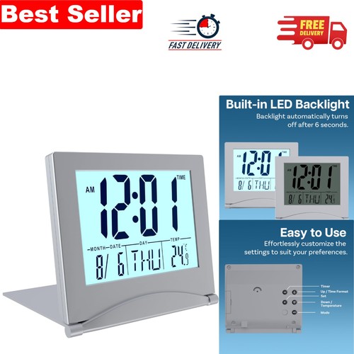 Folding digital travel alarm - folding,