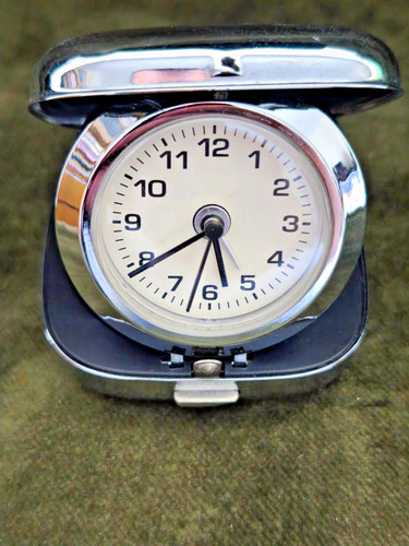 Travel clock with alarm silver - clock,