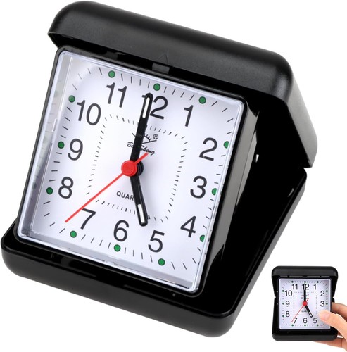 Folding travel alarm clock - travel,