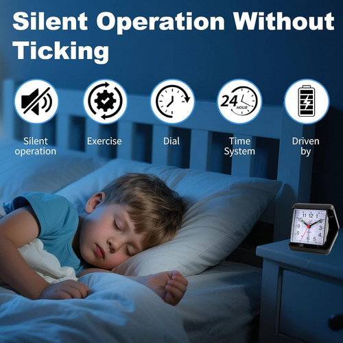 Folding travel alarm clock - folding,