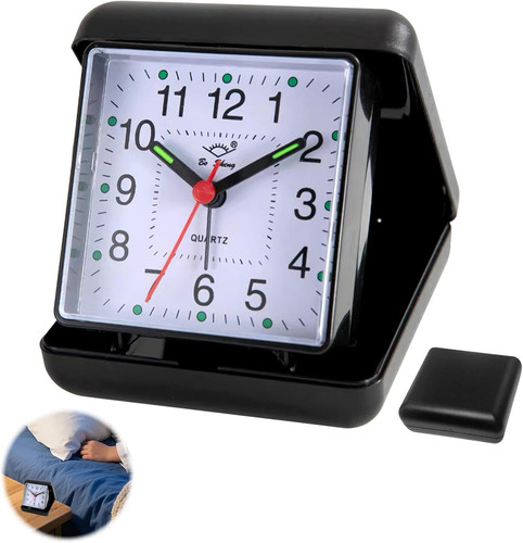 Folding travel alarm clock - travel,