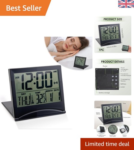 Elegant black travel alarm - elegant,