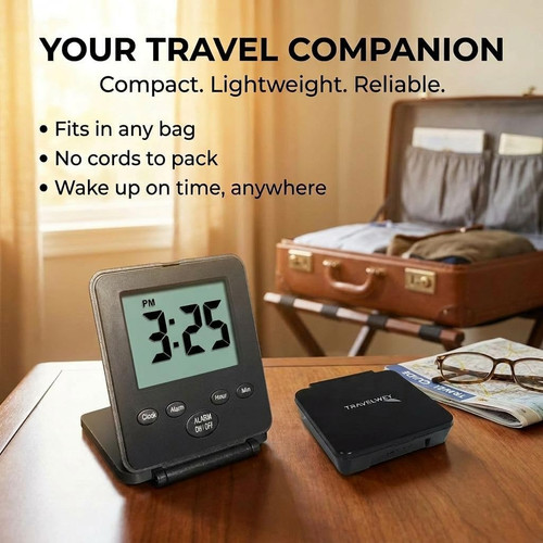 Compact silent travel alarm - silent,